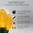 C7 Commercial LED String Lights, Gold, Green Wire