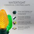 C7 Commercial LED String Lights, Multicolor, Green Wire