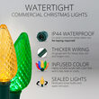 C9 Commercial LED String Lights, Multicolor, Green Wire