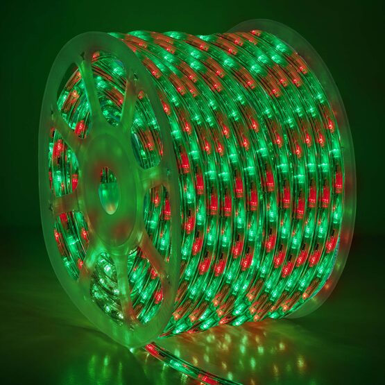 150' Red, Green LED Rope Light, 120 Volt, 1/2"