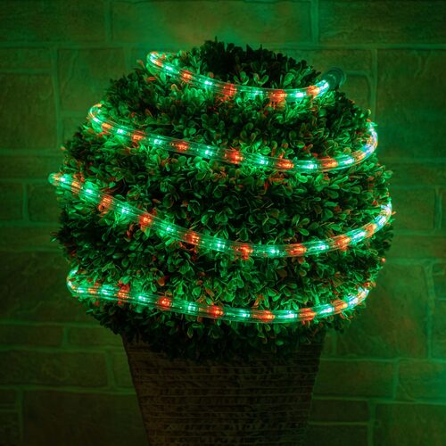 150' Red, Green LED Rope Light, 2 Wire 1/2", 120 Volt Yard Envy