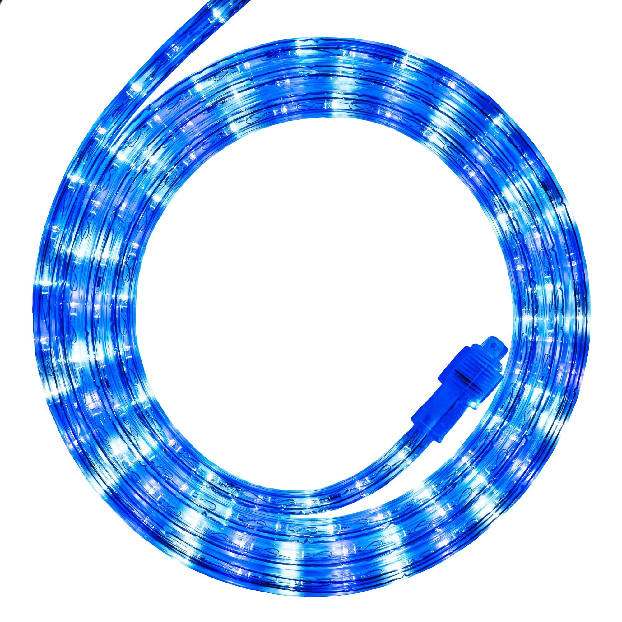 18 Blue Cool White LED Rope Light 2 Wire 1 2