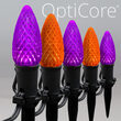 OptiCore C9 LED Walkway Lights, Amber / Purple, 4.5" Stakes, 100'