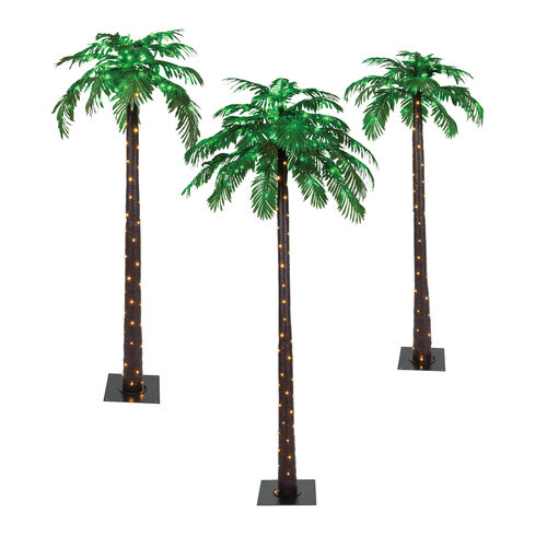 LED Lighted Palm Tree with Green Canopy Yard Envy