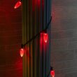 17' C9 LED String Lights, Red, Green Wire