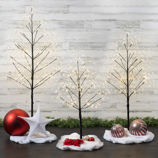 White Free Standing Lighted Willow Branches, Warm White LED - Wintergreen  Corporation
