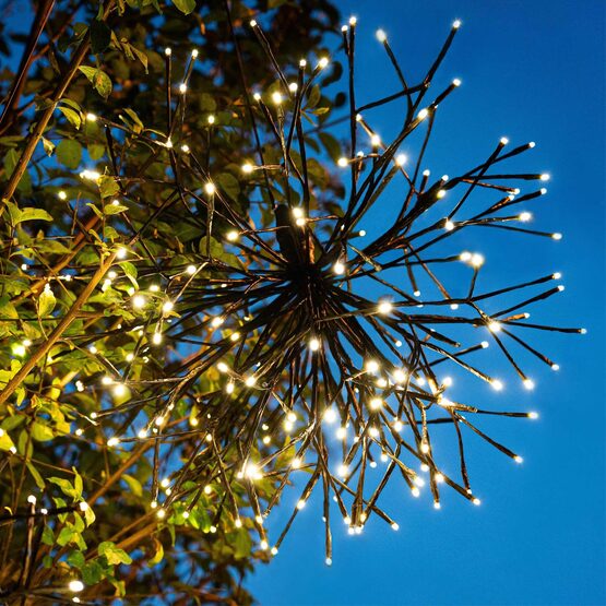 24" Brown Starburst LED Lighted Branches, Warm White Twinkle Lights, 1 pc