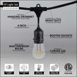 15' Commercial Patio String Light Set, 10 Warm White S14 FlexFilament TM LED Shatterproof Bulbs, Suspended, Black Wire