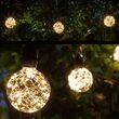 15' Commercial Patio String Light Set, 10 Warm White G95 LEDimagine TM Fairy Light Bulbs, Suspended, Black Wire