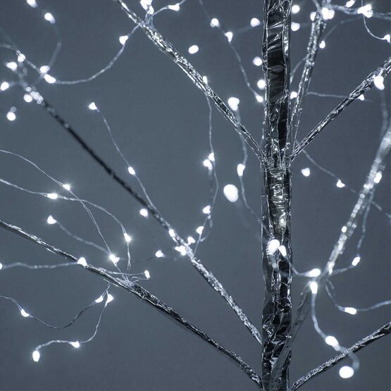 3' Silver Fairy Light Tree, Cool White LED Lights 