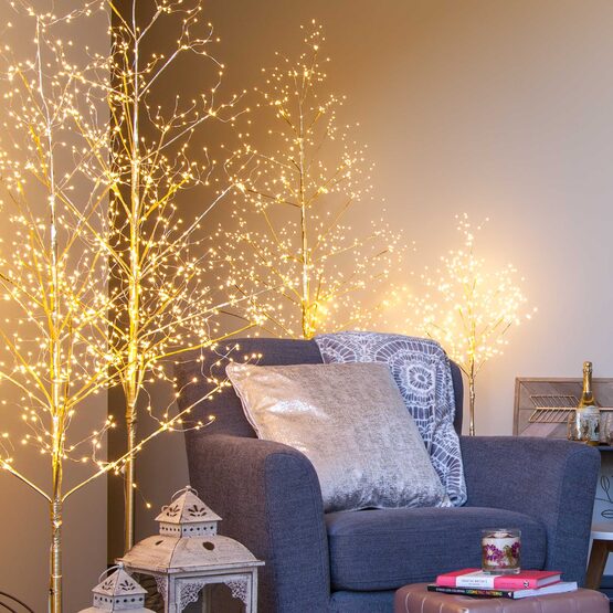 3' Gold Fairy Light Tree, Warm White LED Lights 