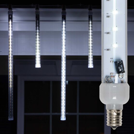 12" T8 120V Grand Cascade LED Light Tubes, Cool White, E17 Patio Lights