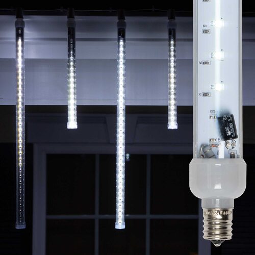 12" T8 120V Grand Cascade LED Light Tubes, Cool White, E17 Patio Lights