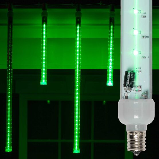 12" T8 120V Grand Cascade SMD LED Light Tubes, Green Patio Lights