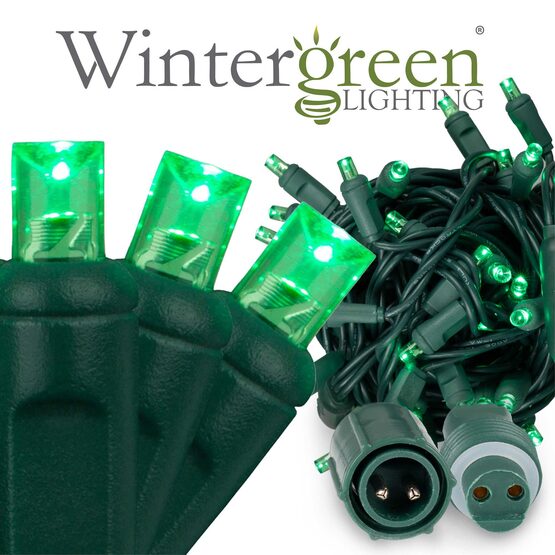 WeatherPRO TM 5mm Commercial LED String Lights, Green, Green Wire