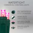 WeatherPRO TM 5mm Commercial LED String Lights, Pink, Green Wire