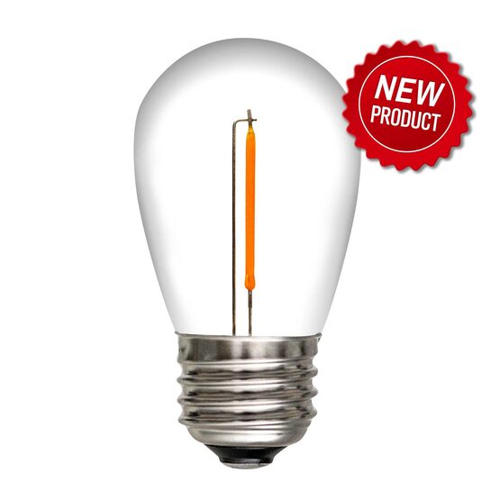 S14 120V Dimmable Shatterproof Vintage Filament LED Light Bulb, Warm White, 25-Pack