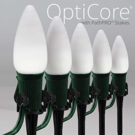 Smooth OptiCore C9 LED Walkway Lights, Cool White, 4.5" Stakes, 25'