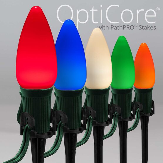 Smooth OptiCore C9 LED Walkway Lights, Multicolor, 25', 5" PathPRO Stakes