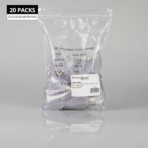 C9 OptiCore LED Light Bulbs, Warm White, E17 Base, Contractor Pack