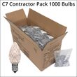 C7 OptiCore LED Light Bulbs, Warm White, E12 Base, Contractor Pack