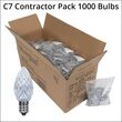 C7 OptiCore LED Light Bulbs, Cool White, E12 Base, Contractor Pack