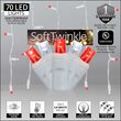 70 5mm SoftTwinkle LED Icicle Lights, Red/Cool White, White Wire