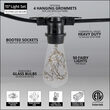 15' Commercial Patio String Light Set, 10 Warm White ST64 LEDimagine TM Fairy Light Bulbs, Black Wire