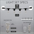 15' Commercial Patio String Light Set, 10 Warm White ST64 LEDimagine TM Fairy Light Bulbs, Black Wire