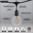 15' Commercial Patio String Light Set, 10 Warm White G95 FlexFilament TM LED Glass Bulbs, Suspended, Black Wire