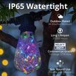 15' Commercial Patio String Light Set, 10 RGB Color Change ST64 LEDimagine TM Fairy Light Bulbs, Black Wire