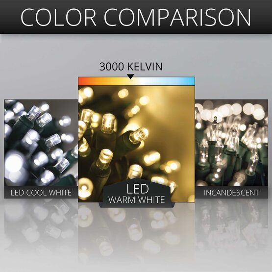 13' LED Craft Lights, Warm White Twinkle, Green Wire
