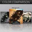White LED Christmas Lights, 50 ct, 5MM Mini , Outdoor, Warm White