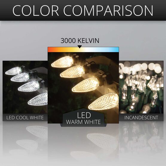 C9 120V Dimmable Kringle Traditions TM LED Light Bulbs, Warm White, E17 Base