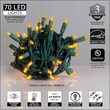 24' Wide Angle LED Mini Lights, Gold, Green Wire