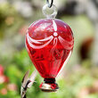 Hot Air Balloon Red Glass Hummingbird Feeder
