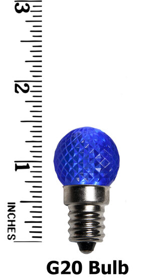 Mini G20 Globe LED Patio Light Bulb, Blue 