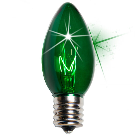 C9 Light Bulb, Green Twinkle