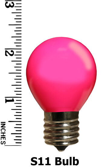 S11 Colored Party Bulbs, Pink Opaque