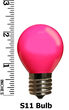 S11 Colored Party Bulbs, Pink Opaque