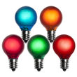 G30 Globe Bulbs, Multicolor Satin, E12 Base