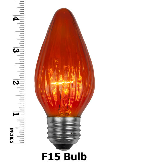 F15 Flame Colored Party Bulbs, Amber