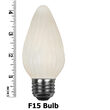 F15 Flame Patio Light Bulbs, White Opaque