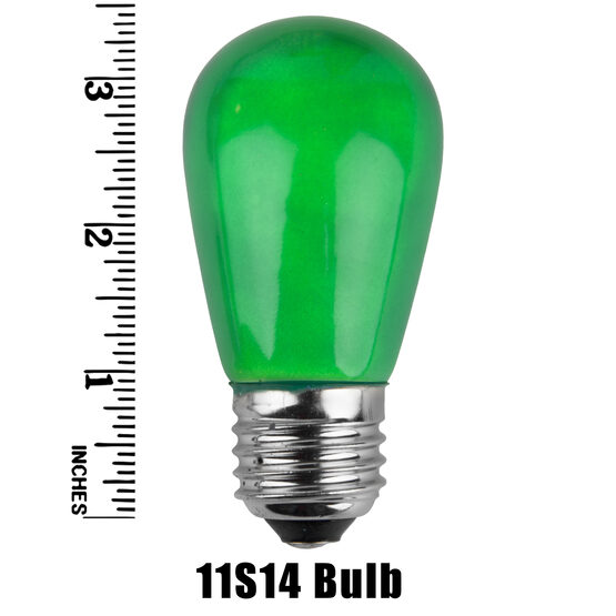 S14 Colored Party Bulbs, Green Opaque