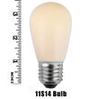 S14 Patio Light Bulbs, White Opaque