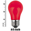 A15 Colored Party Bulbs, Red Opaque