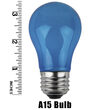 A15 Colored Party Bulbs, Blue Opaque
