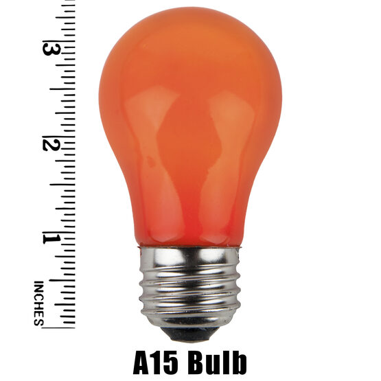 A15 Colored Party Bulbs, Orange Opaque