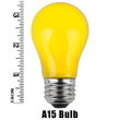 A15 Colored Party Bulbs, Yellow Opaque