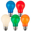 A19 Colored Party Bulbs, Multicolor Opaque